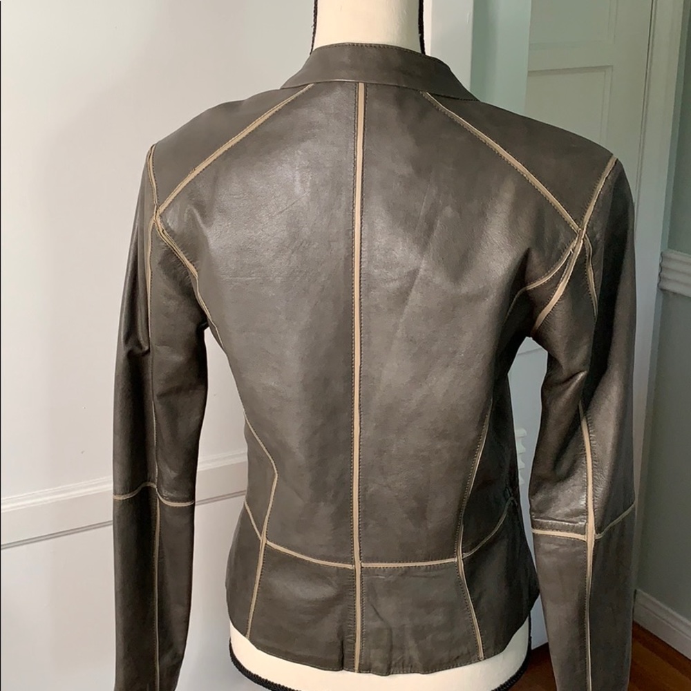 Leather Jacket Olive - image 3